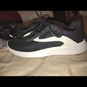 Black and white athletic shoes